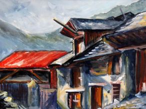 Arte: JUAN MAGRIÑÀ BONVEHÍ (XX) TECNICA MIXTA DEL AÑO 1963. VALL DE BOÍ